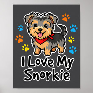 Ik hou van mijn Snorkie Cute Schnauzer Yorkie Mix Poster