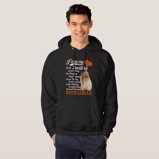 Ik hou van mijn Sock Stealing Lulling Pommeren F Hoodie (Voorkant volledig)