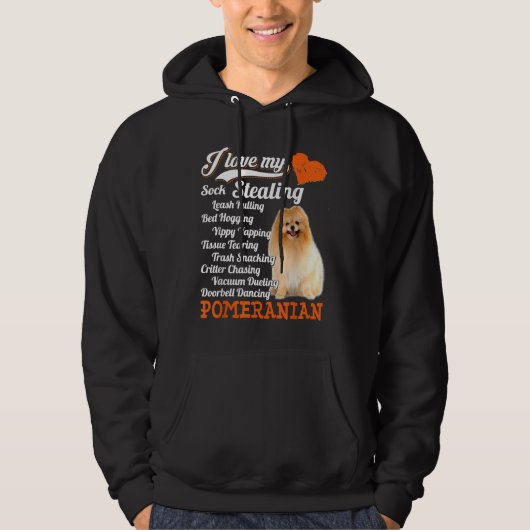 Ik hou van mijn Sock Stealing Lulling Pommeren F Hoodie (Voorkant)