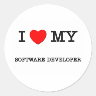 Ik hou van mijn SOFTWARE DEVELOPER Ronde Sticker