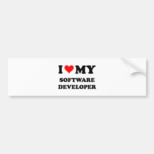 Ik hou van mijn softwareontwikkelaar bumpersticker (Voorkant)