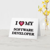 Ik hou van mijn softwareontwikkelaar kaart (Gele Bloem)