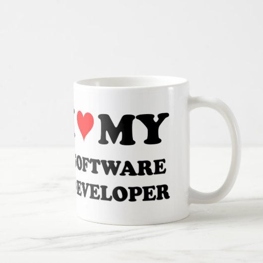 Ik hou van mijn softwareontwikkelaar koffiemok (Rechts)