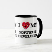 Ik hou van mijn softwareontwikkelaar mok (Voorkant rechts)