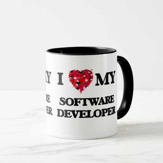 Ik hou van mijn softwareontwikkelaar mok (Voorkant rechts)