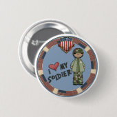 Ik hou van mijn soldaat1a ronde button 5,7 cm (Voorkant /achterkant)