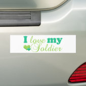 Ik hou van mijn soldaat bumper sticker (Op auto)
