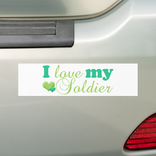 Ik hou van mijn soldaat bumper sticker (Op auto)