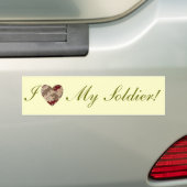 Ik hou van mijn soldaat! bumpersticker (Op auto)