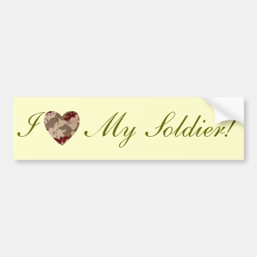 Ik hou van mijn soldaat! bumpersticker (Voorkant)