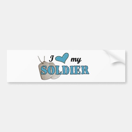 Ik hou van mijn soldaat Bumpersticker (Voorkant)
