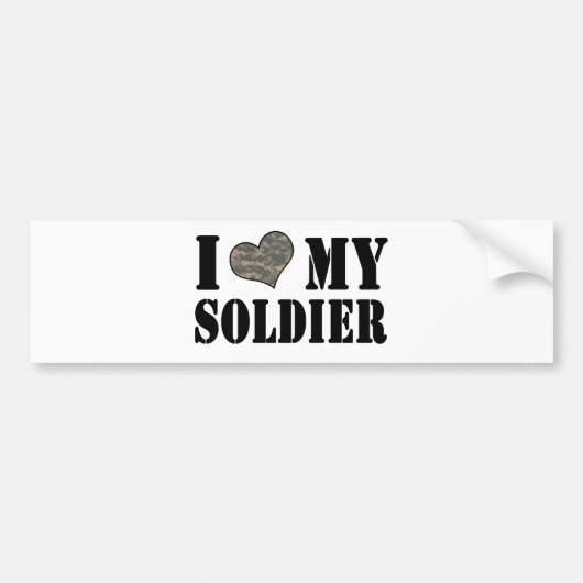 Ik hou van mijn soldaat bumpersticker (Voorkant)