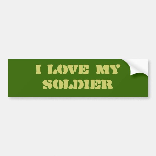 Ik hou van mijn soldaat bumpersticker (Voorkant)