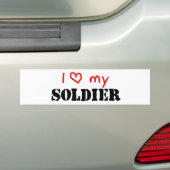 Ik hou van mijn soldaat bumpersticker (Op auto)