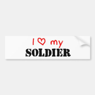 Ik hou van mijn soldaat bumpersticker