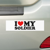 Ik "Hou Van" Mijn Soldaat Bumpersticker (Op auto)
