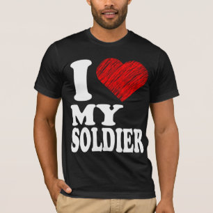 Ik hou van mijn Soldaat Heart Art Remix (T-shirt) T-shirt