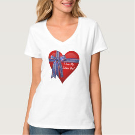 Ik hou van mijn soldaat Heart met lint T-shirt