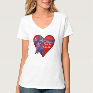 Ik hou van mijn soldaat Heart met lint T-shirt