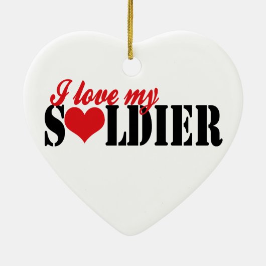 Ik hou van mijn soldaat keramisch ornament (Achterkant)