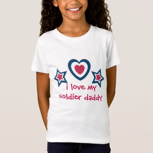 Ik hou van mijn soldaat papa mama - 4 juli t-shirt (Voorkant)