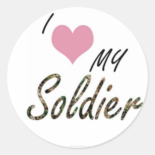 Ik hou van mijn soldaat ronde sticker (Voorkant)