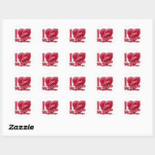 Ik hou van mijn soldaat rood - hart ronde sticker (Vel)