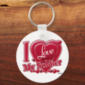 Ik hou van mijn soldaat rood - hart sleutelhanger (Voorkant)