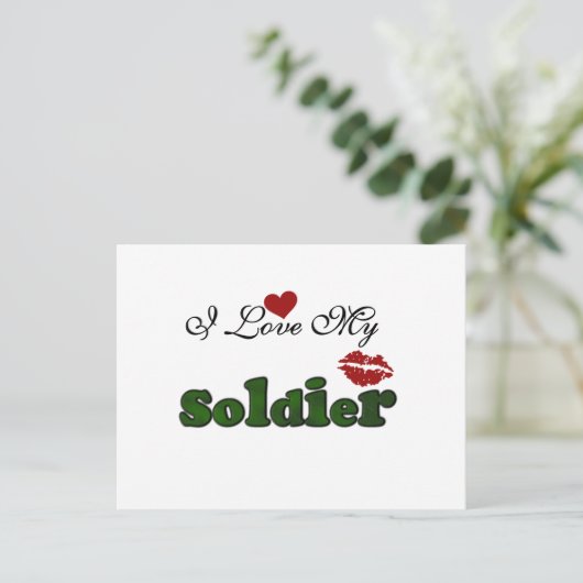 Ik hou van mijn Soldaat Tshirts en cadeaus Briefkaart (Staand voorkant)
