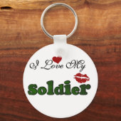 Ik hou van mijn Soldaat Tshirts en cadeaus Sleutelhanger (Voorkant)