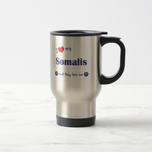 Ik hou van mijn Somaliërs (meervoudige katten) Reisbeker (Rechts)