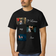 Ik hou van mijn Son Custom 3 Foto Collage T-Shirt