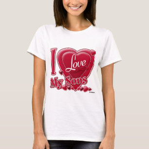 Ik hou van Mijn Sons rood - hart T-shirt