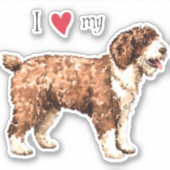 Ik hou van mijn Spaans Water Dog Vinyl Sticker (Voorkant)