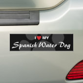 Ik hou van mijn Spaanse waterhond Bumpersticker (Op auto)