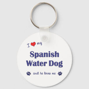 Ik hou van mijn Spaanse waterhond (Mannelijke hond Sleutelhanger