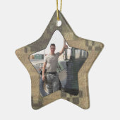 Ik hou van mijn speciale fotocamo van mijn soldaat keramisch ornament (Links)