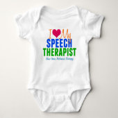 Ik hou van mijn Speech Therapist Cute Custom SLP Romper (Voorkant)