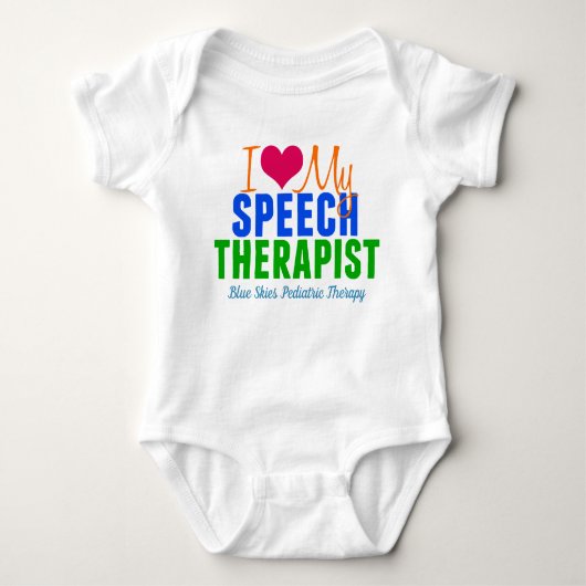 Ik hou van mijn Speech Therapist Cute Custom SLP Romper (Voorkant)