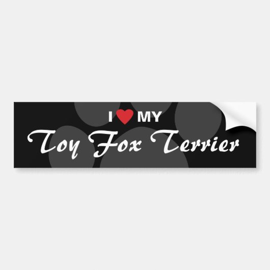 Ik hou van mijn Speelgoed fox Terrier Bumpersticker (Voorkant)