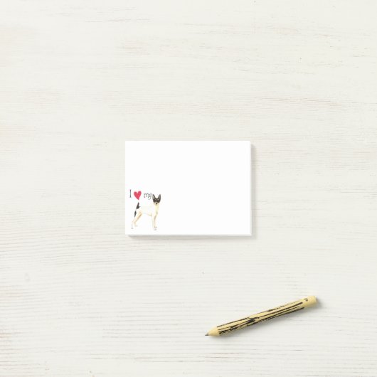 Ik hou van mijn Speelgoed Fox Terrier Post-it® Notes (Op bureau)
