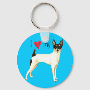 Ik hou van mijn Speelgoed Fox Terrier Sleutelhanger
