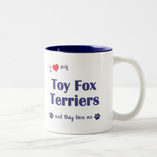 Ik hou van mijn Speelgoed fox terriers (meerdere h Tweekleurige Koffiemok