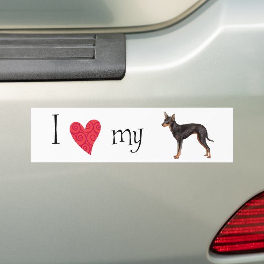 Ik hou van mijn Speelgoed Manchester Terrier Bumpersticker (Op auto)