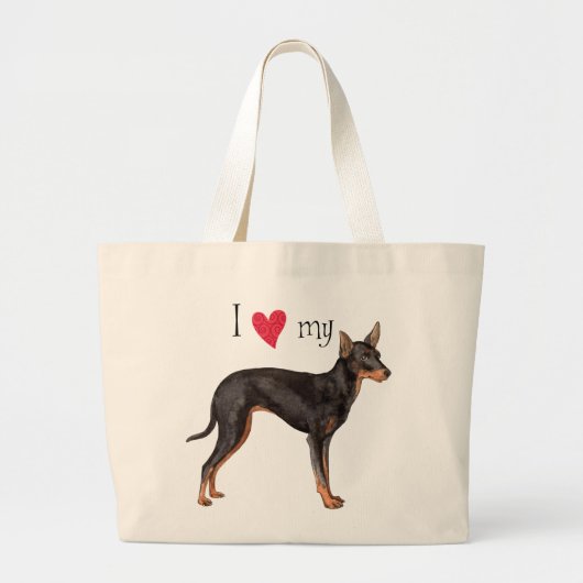 Ik hou van mijn Speelgoed Manchester Terrier Grote Tote Bag (Voorkant)