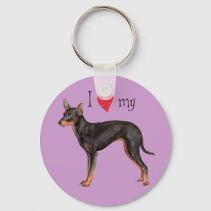 Ik hou van mijn Speelgoed Manchester Terrier Sleutelhanger