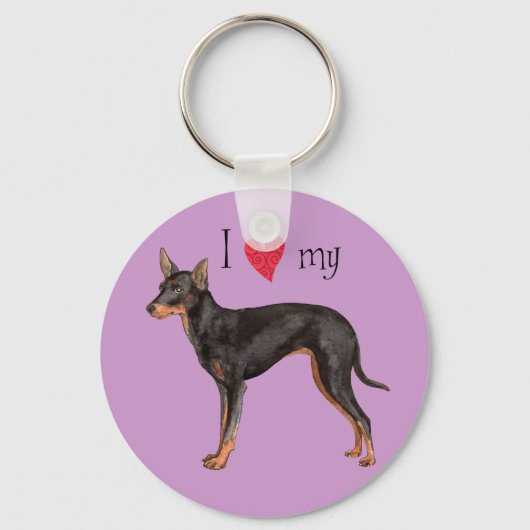 Ik hou van mijn Speelgoed Manchester Terrier Sleutelhanger (Voorkant)