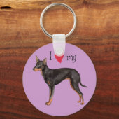 Ik hou van mijn Speelgoed Manchester Terrier Sleutelhanger (Voorkant)