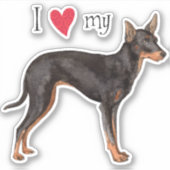 Ik hou van mijn Speelgoed Manchester Terrier Vinyl Sticker (Voorkant)