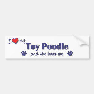 Ik hou van mijn Speelgoed poel (Vrouw hond) Bumpersticker